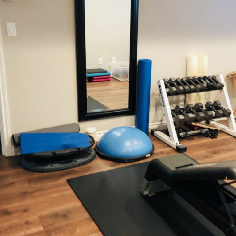 Personal training studio with weights and balance equipment